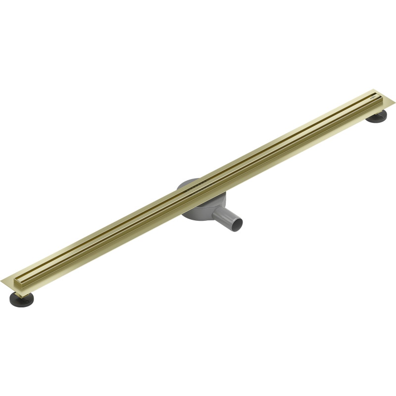 Mexen Flat 360° Slim pöörlev jooneline äravool 130 cm, harjatud kuldne - 1A41130