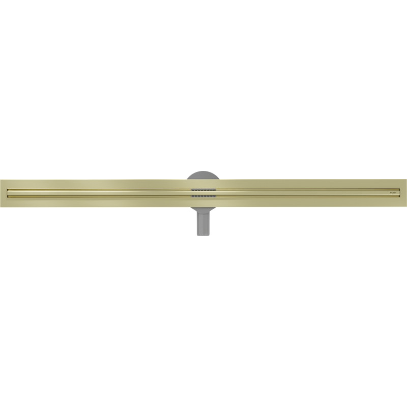 Mexen Flat 360° Slim pöörlev jooneline äravool 130 cm, harjatud kuldne - 1A41130