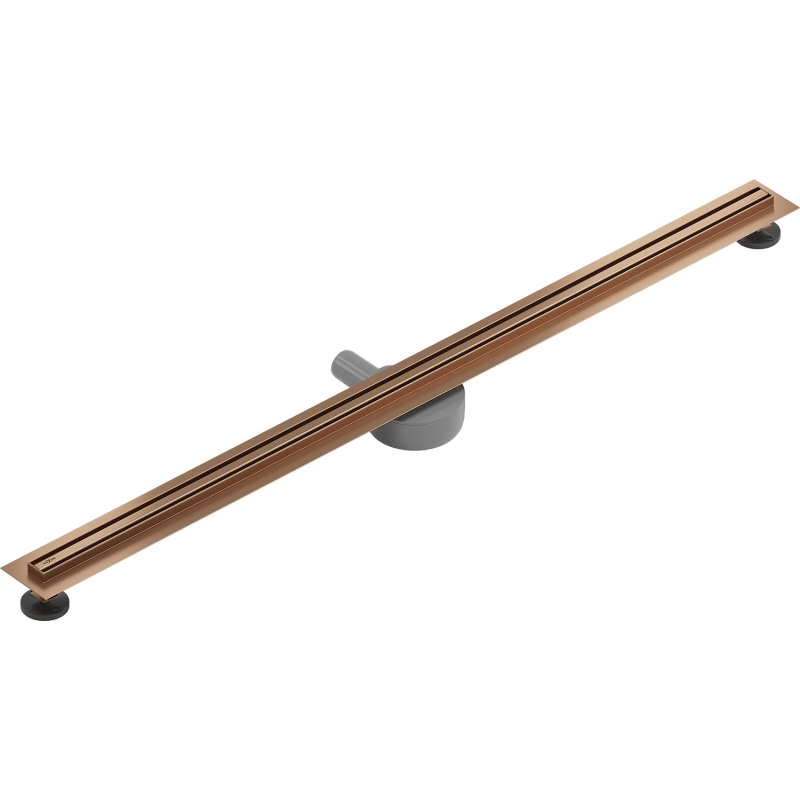 Mexen Flat 360° Slim odpływ liniowy obrotowy 130 cm, miedź szczotkowana - 1C41130