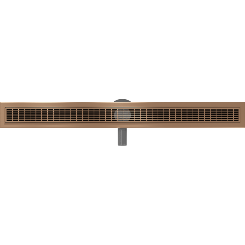 Mexen Flat 360° M33 Rotating Linear Drain 90 cm, Brushed Copper - 1C33090-40