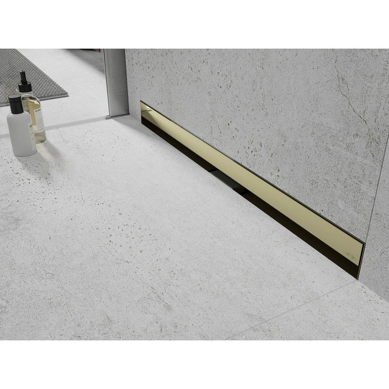 Mexen Flat Wall desagüe lineal de pared 2 en 1 120 cm, dorado - 1530120