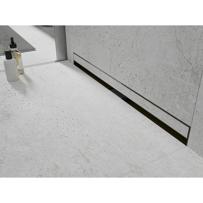 Mexen Flat Wall wall linear drain 2in1 110 cm, gold - 1530110