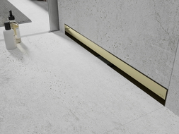 Mexen Flat Wall wall linear drain 2-in-1 90 cm, gold - 1530090