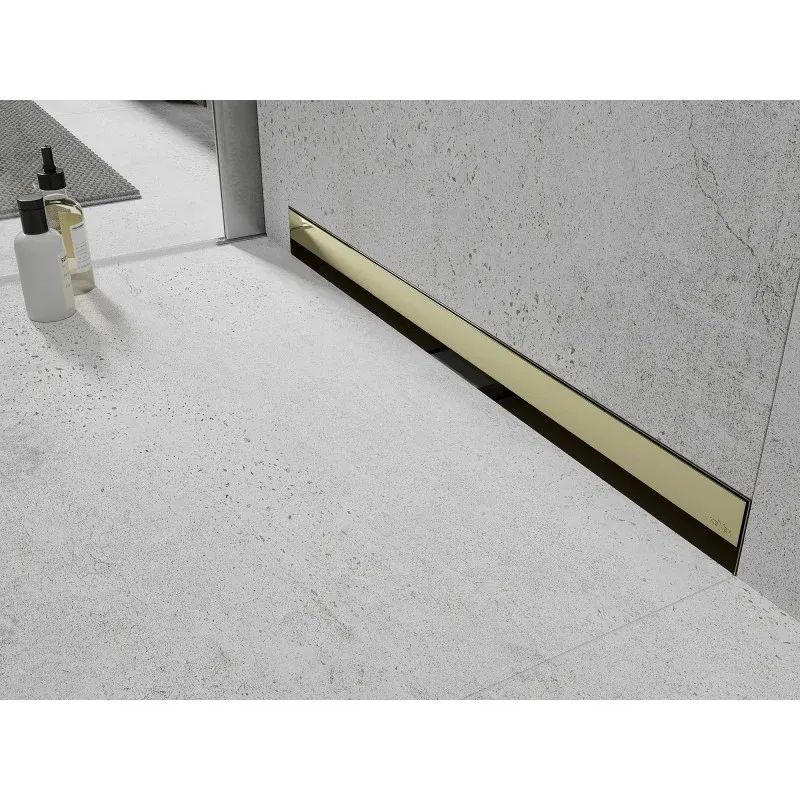 Mexen Flat Wall wandintegrierter Linienablauf 2-in-1 80 cm, gold - 1530080
