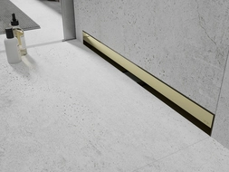 Mexen Flat Wall wall linear drain 2-in-1 60 cm, gold - 1530060