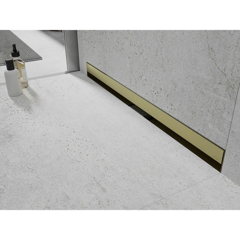 Mexen Flat Wall scarico lineare a parete 2 in 1 50 cm, oro spazzolato - 1A30050