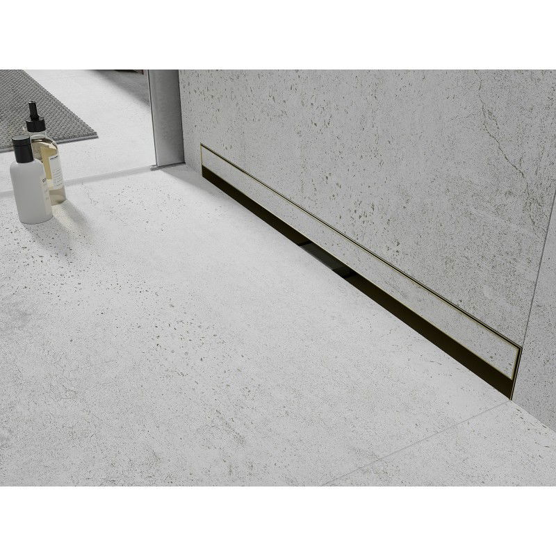 Mexen Flat Wall Wandlinienablauf 2-in-1 70 cm, gebürstet Gold - 1A30070