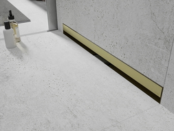 Mexen Flat Wall wandbündiger Linienablauf 2in1 120 cm, gebürstet gold - 1A30120