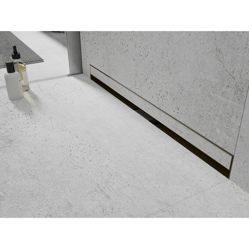 Mexen Flat Wall wall linear drain 2-in-1 120 cm, brushed gold - 1A30120