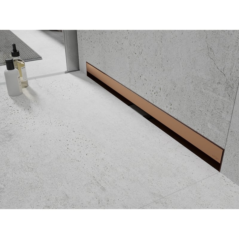Mexen Flat Wall odpływ liniowy ścienny 2w1 100 cm, miedź szczotkowana - 1C30100