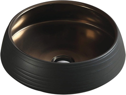 Mexen Ariana lavatório de bancada 43 x 43 cm, preto/dourado - 22054366