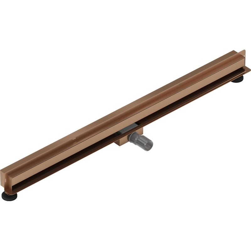 Mexen Flat Wall kaks-ühes lineaarne seinatrapp 120 cm, harjatud vask - 1C30120
