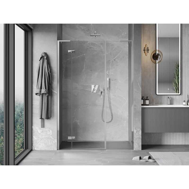 Mexen Mist-H L drzwi prysznicowe uchylne lewe 120 cm, transparent, chrom - 8A5L-120-001-01-00-L