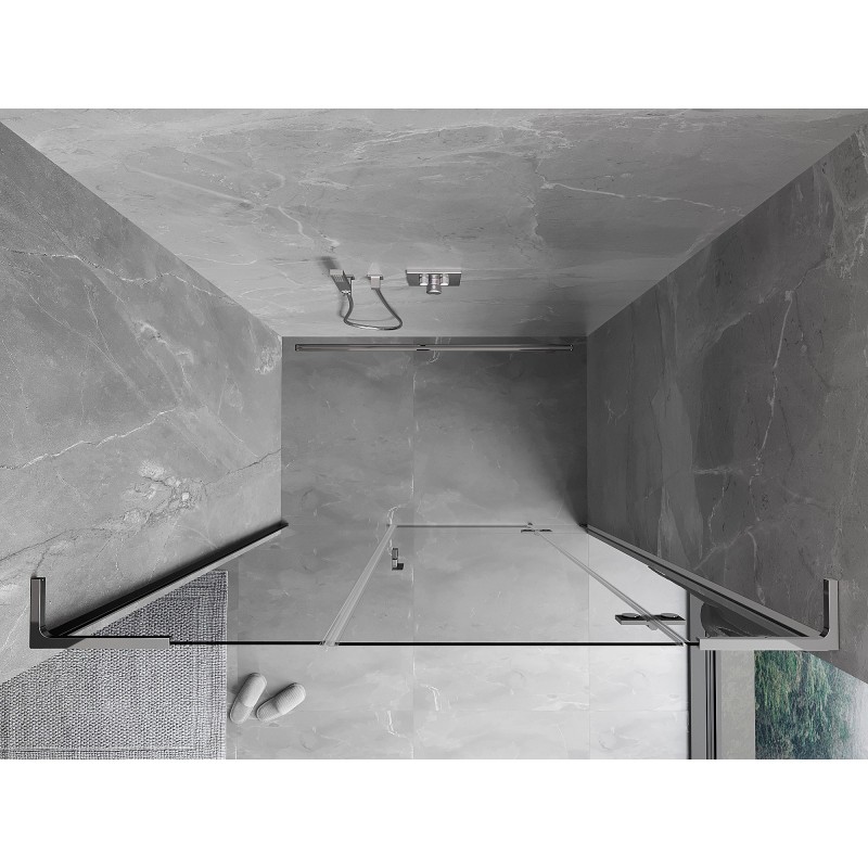 Mexen Mist-H L drzwi prysznicowe uchylne prawe 120 cm, transparent, chrom - 8A5L-120-001-01-00-P
