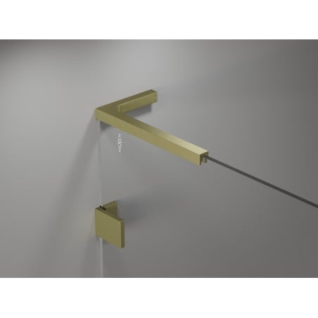 Mexen juego de soportes angulares en L para puertas y mamparas de ducha de 6-8 mm, dorado cepillado - 830-12-55