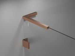 Mexen set of L-shaped brackets for shower doors and panels 6-8 mm, brushed copper - 830-12-65