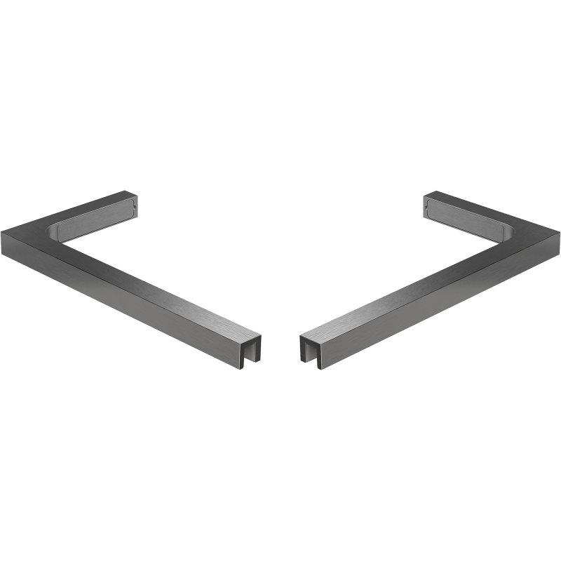 Mexen conjunto de suportes angulares em L para portas e divisórias de duche 6-8 mm, cinza armamento escovado - 830-12-66