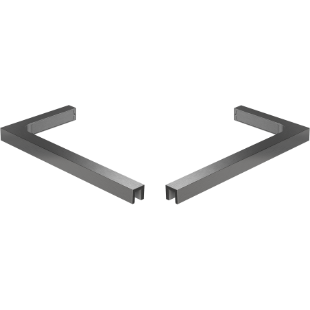 Mexen set of L-shaped brackets for shower doors and panels 6-8 mm, brushed gun gray - 830-12-66