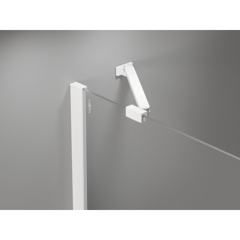 Mexen Uni-S schräger Halter für Duschtüren und Duschwände 6-8 mm, weiß - 830-09-20