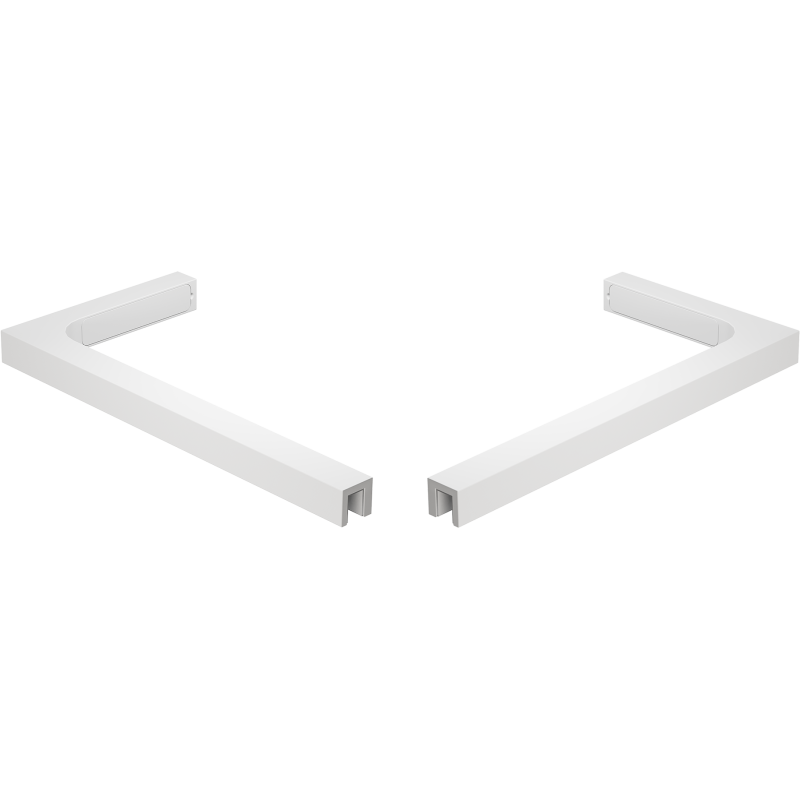 Mexen conjunto de suportes angulares L para divisórias de duche de 10 mm, branco - 800-07-20