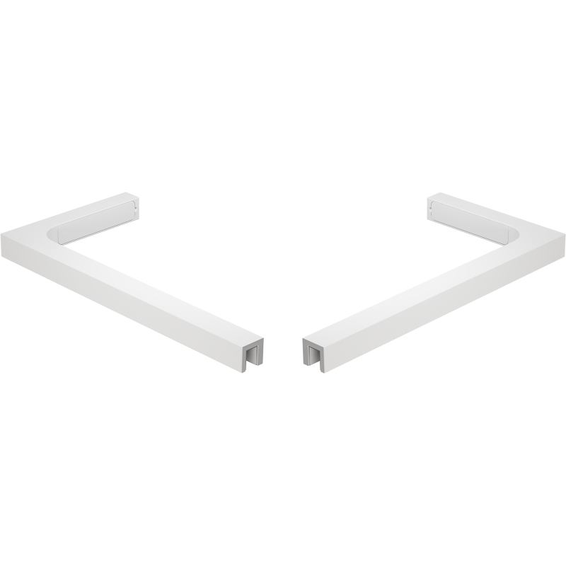 Mexen ensemble de supports d'angle en L pour parois de douche 10 mm, blanc - 800-07-20