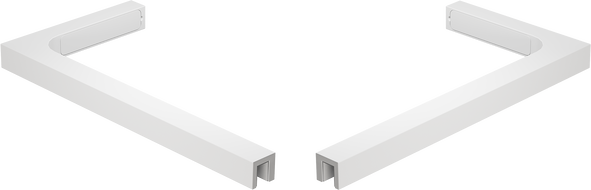 Mexen set of L-shaped angle brackets for 10 mm shower screens, white - 800-07-20