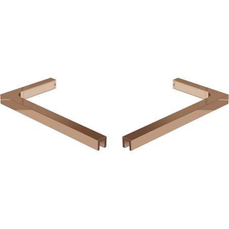 Mexen L-förmiges Winkelhalter-Set für Duschwände 10 mm, Roségold - 800-07-60