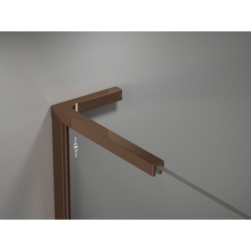 Mexen set med L-formade vinklade stabilisatorer för duschväggar 10 mm, roséguld - 800-07-60