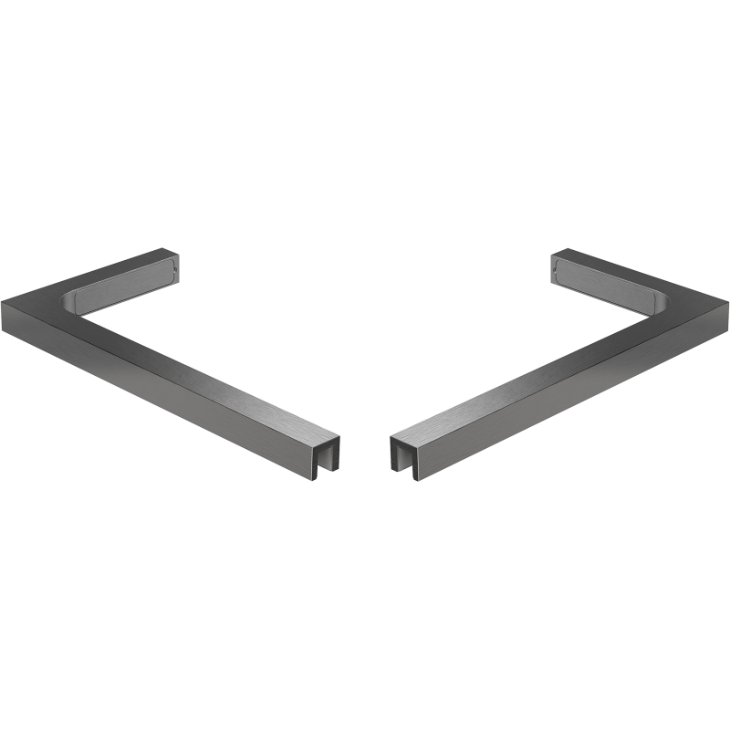 Mexen conjunto de suportes angulares em L para divisórias de duche de 10 mm, cinza-gun escovado - 800-07-66