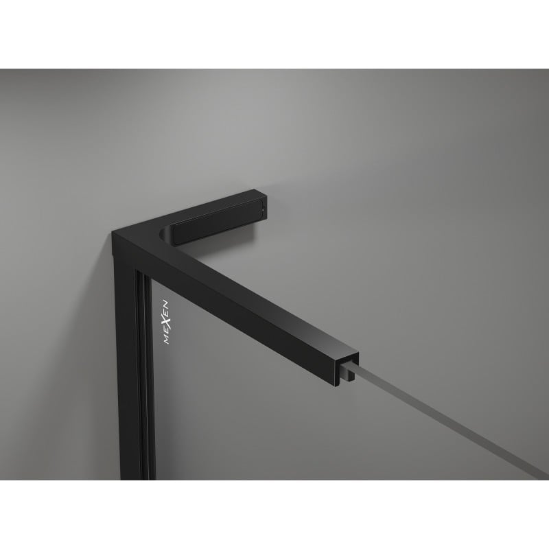 Mexen set of L-shaped angle brackets for 10 mm shower panels, black - 800-07-70