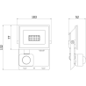 Mexen Luxpro LED-valgusti liikumisanduriga, 10W, Neutraalne - 4000K, 900 lm, must - L235-010-40-70