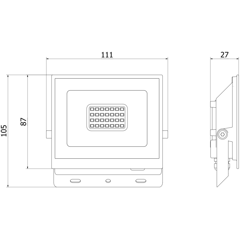 Mexen Luxpro LED floodlight, 20W, Cool - 6500K, 1800 lm, black - L230-020-65-70