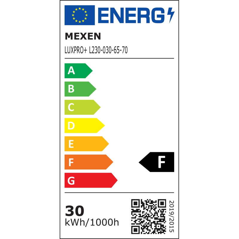 Mexen Luxpro LED-prožektor, 30W, Külm - 6500K, 2700 lm, must - L230-030-65-70