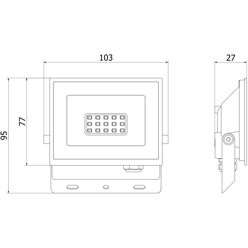 Mexen Luxpro+ LED-valonheitin, 10W, Neutraali - 4000K, 1100 lm, valkoinen - L231-010-40-20