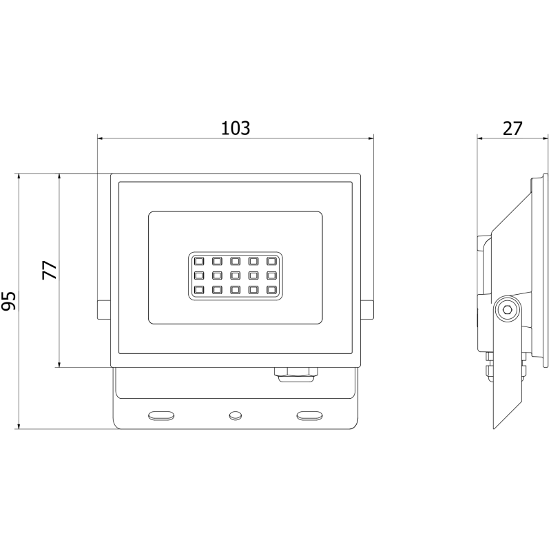 Mexen Luxpro+ LED-schijnwerper, 10W, Koud - 6500K, 1100 lm, zwart - L231-010-65-70