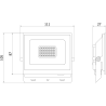 Mexen Luxpro+ LED-prožektor, 20W, Külm - 6500K, 2200 lm, must - L231-020-65-70