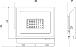 Mexen Luxpro+ LED-strålkastare, 30W, Kall - 6500K, 3300 lm, vit - L231-030-65-20