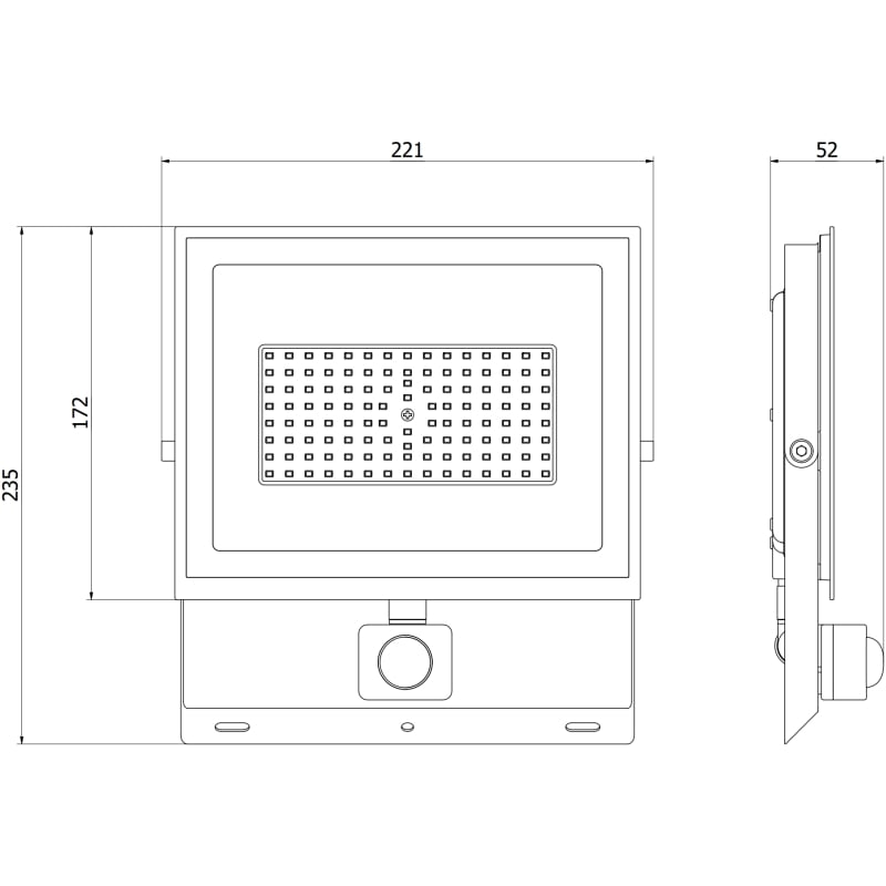 Mexen Luxpro LED-prožektor liikumisanduriga, 70W, Neutraalne - 4000K, 6300 lm, must - L235-070-40-70