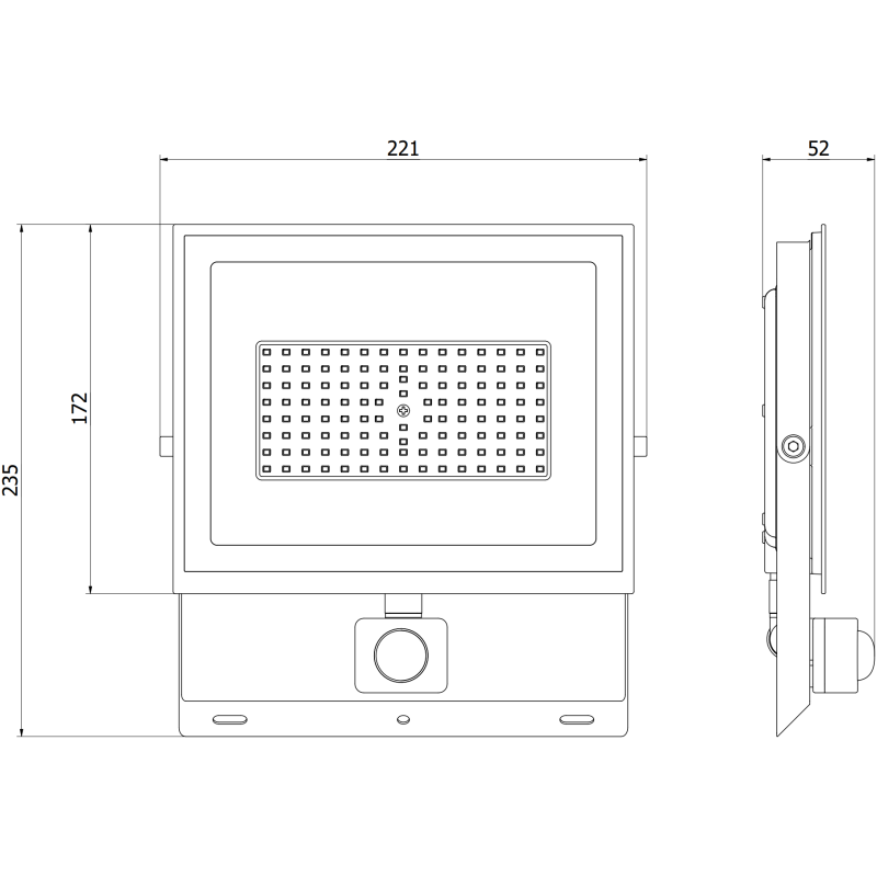 Mexen Luxpro naświetlacz LED z czujnikiem ruchu, 70W, Neutralna - 4000K, 6300 lm, czarny - L235-070-40-70