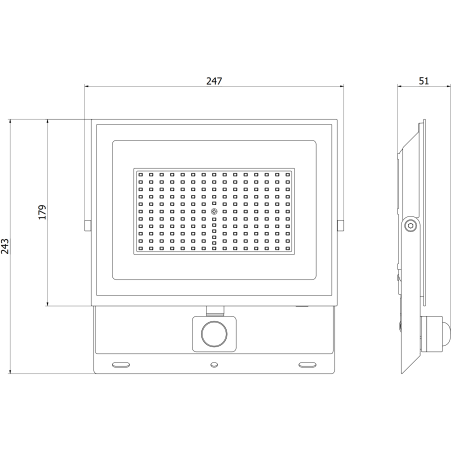 Mexen Luxpro projecteur LED avec détecteur de mouvement, 100W, Neutre - 4000K, 9000 lm, noir - L235-100-40-70