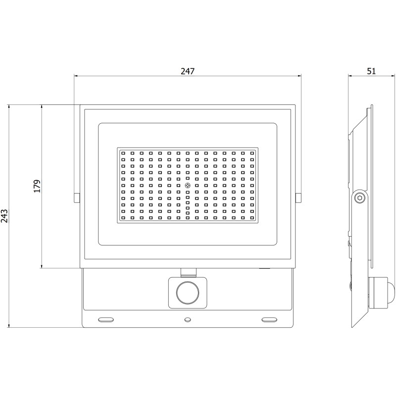 Mexen Luxpro LED-prožektor liikumisanduriga, 100W, Külm - 6500K, 9000 lm, must - L235-100-65-70