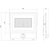Mexen Luxpro LED-prožektor liikumisanduriga, 100W, Külm - 6500K, 9000 lm, must - L235-100-65-70