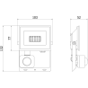Mexen Luxpro+ LED-projektor liikumisanduriga, 10W, Neutraalne - 4000K, 1100 lm, must - L236-010-40-70