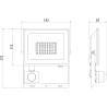 Mexen Luxpro+ LED-valgusti liikumisanduriga, 30W, Neutraalne - 4000K, 3300 lm, valge - L236-030-40-20