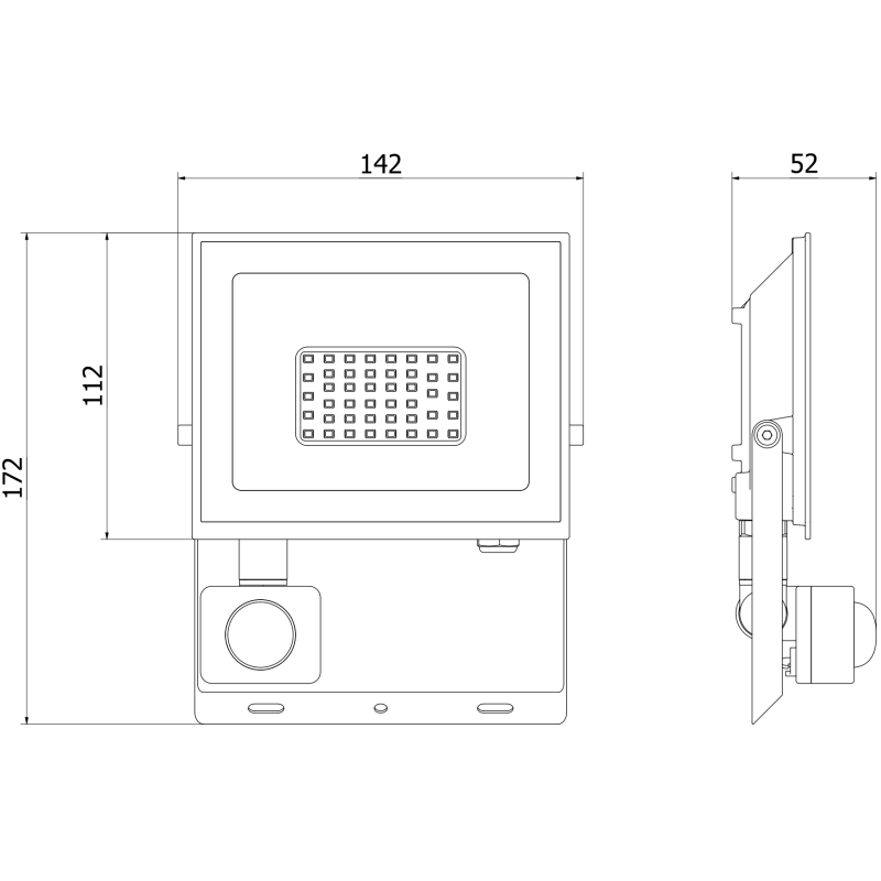 Mexen Luxpro+ LED floodlight with motion sensor, 30W, Cool - 6500K, 3300 lm, black - L236-030-65-70