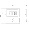 Mexen Luxpro+ LED-valgusti liikumisanduriga, 50W, Külm - 6500K, 5500 lm, valge - L236-050-65-20