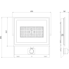 Mexen Luxpro+ LED Floodlight with Motion Sensor, 70W, Neutral - 4000K, 7700 lm, White - L236-070-40-20