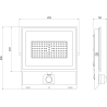 Mexen Luxpro+ LED prožektor liikumisanduriga, 70W, Külm - 6500K, 7700 lm, valge - L236-070-65-20