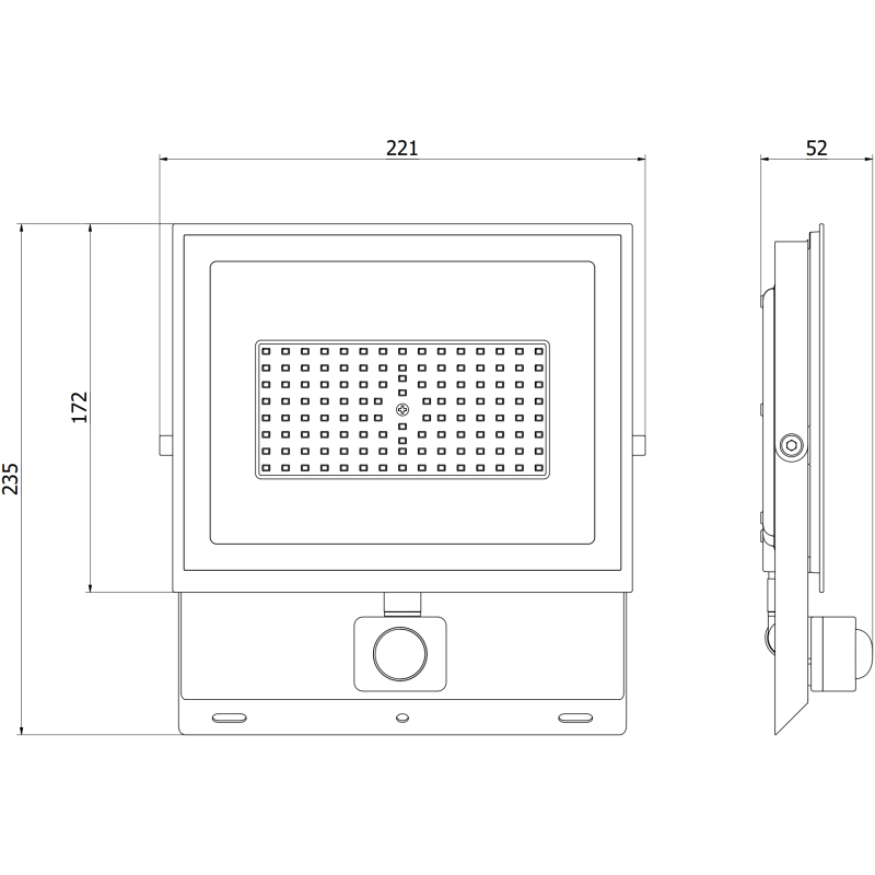 Mexen Luxpro+ naświetlacz LED z czujnikiem ruchu, 70W, Neutralna - 4000K, 7700 lm, czarny - L236-070-40-70