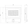 Mexen Luxpro+ projecteur LED avec détecteur de mouvement, 100W, Neutre - 4000K, 11000 lm, blanc - L236-100-40-20